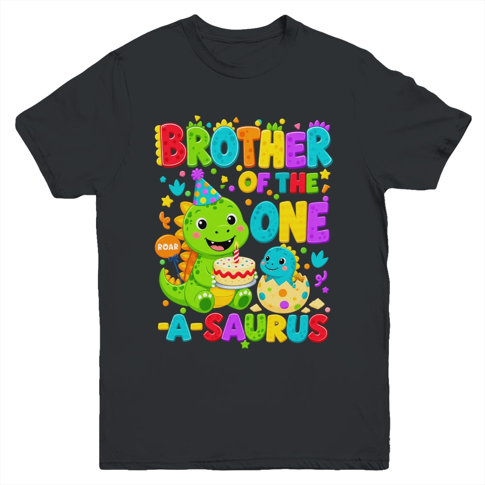 Brother Of The One-A-Saurus 1St Birthday Boy T-Rex Dinosaur Youth Shirt | teecentury