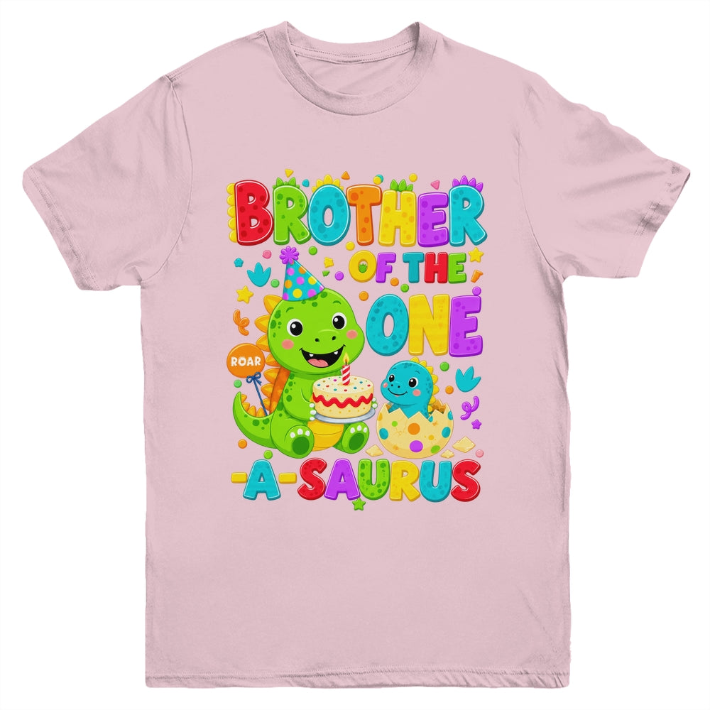 Brother Of The One-A-Saurus 1St Birthday Boy T-Rex Dinosaur Youth Shirt | teecentury