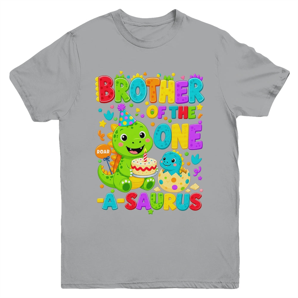 Brother Of The One-A-Saurus 1St Birthday Boy T-Rex Dinosaur Youth Shirt | teecentury