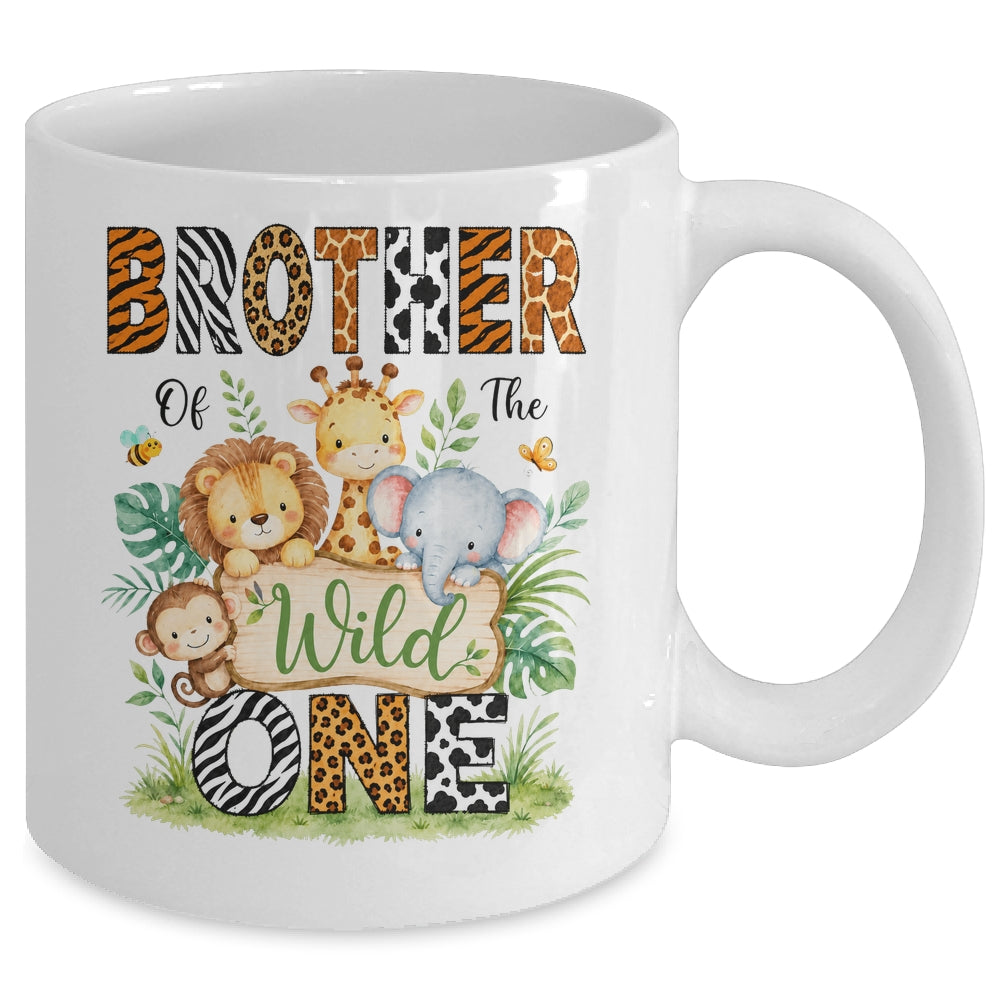 Brother Of The Wild One First Birthday Boy Jungle Safari Mug | teecentury