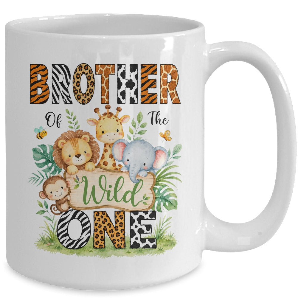 Brother Of The Wild One First Birthday Boy Jungle Safari Mug | teecentury