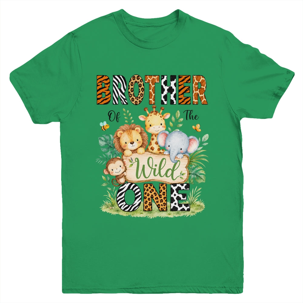 Brother Of The Wild One First Birthday Boy Jungle Safari Youth Shirt | teecentury