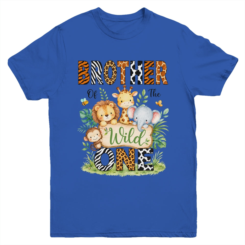 Brother Of The Wild One First Birthday Boy Jungle Safari Youth Shirt | teecentury