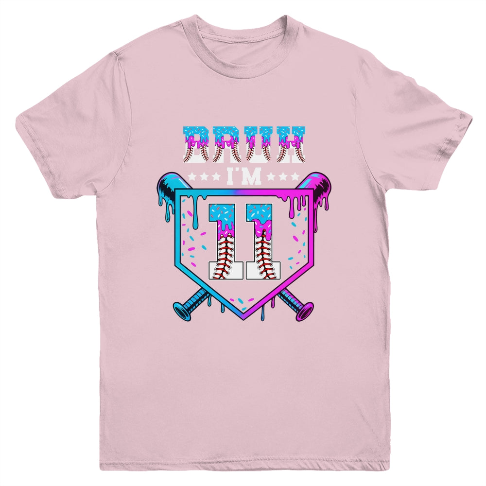 Bruh 11th Birthday Boy Baseball Ice Cream Drip 11 Years Old Boy Youth Shirt | teecentury