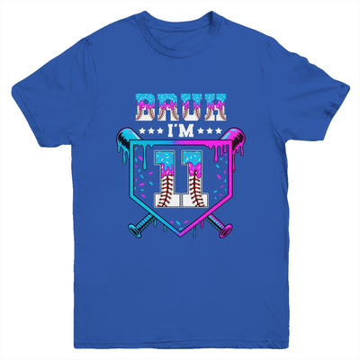 Bruh 11th Birthday Boy Baseball Ice Cream Drip 11 Years Old Boy Youth Shirt | teecentury