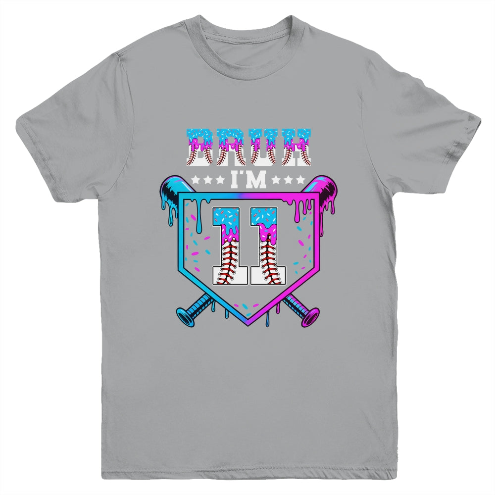 Bruh 11th Birthday Boy Baseball Ice Cream Drip 11 Years Old Boy Youth Shirt | teecentury