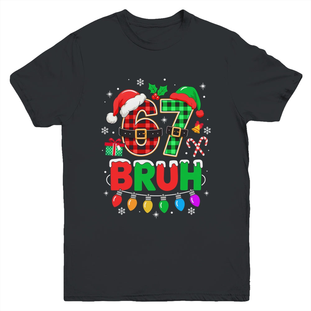 Bruh 67 Six Seven 6 7 Meme Christmas Funny Kids Boy Girl Youth Shirt | teecentury
