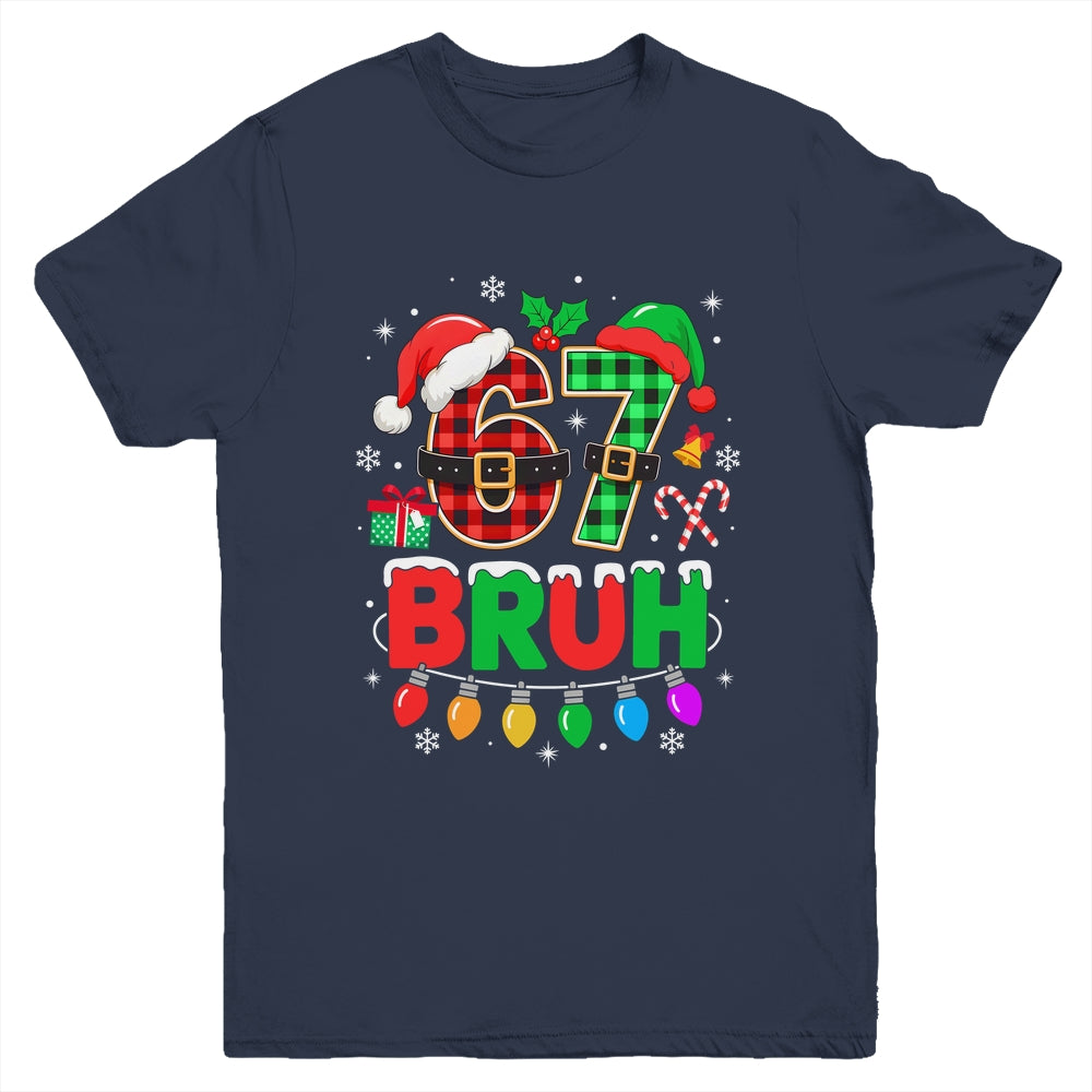 Bruh 67 Six Seven 6 7 Meme Christmas Funny Kids Boy Girl Youth Shirt | teecentury