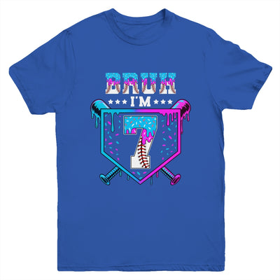 Bruh 7th Birthday Boy Baseball Ice Cream Drip 7 Years Old Boy Youth Shirt | teecentury