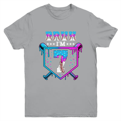Bruh 7th Birthday Boy Baseball Ice Cream Drip 7 Years Old Boy Youth Shirt | teecentury