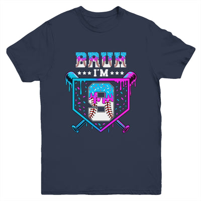 Bruh 9th Birthday Boy Baseball Ice Cream Drip 9 Years Old Boy Youth Shirt | teecentury