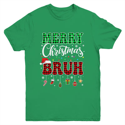 Bruh Christmas Buffalo Red Plaid Teens Boys Kids Xmas Youth Shirt | teecentury