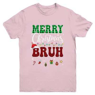 Bruh Christmas Buffalo Red Plaid Teens Boys Kids Xmas Youth Shirt | teecentury