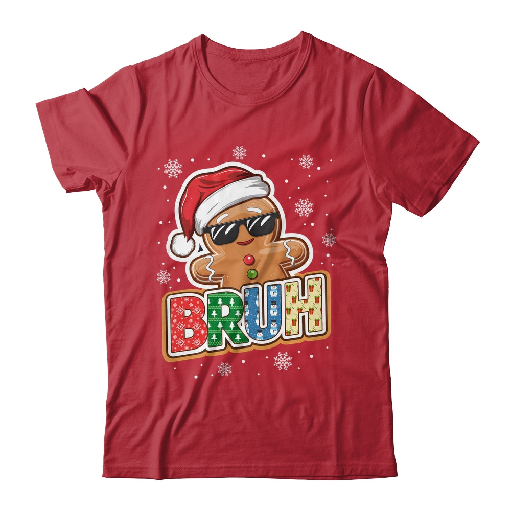 Bruh Funny Christmas Gingerbread Man Teens Boys Kids Shirt & Sweatshirt | teecentury