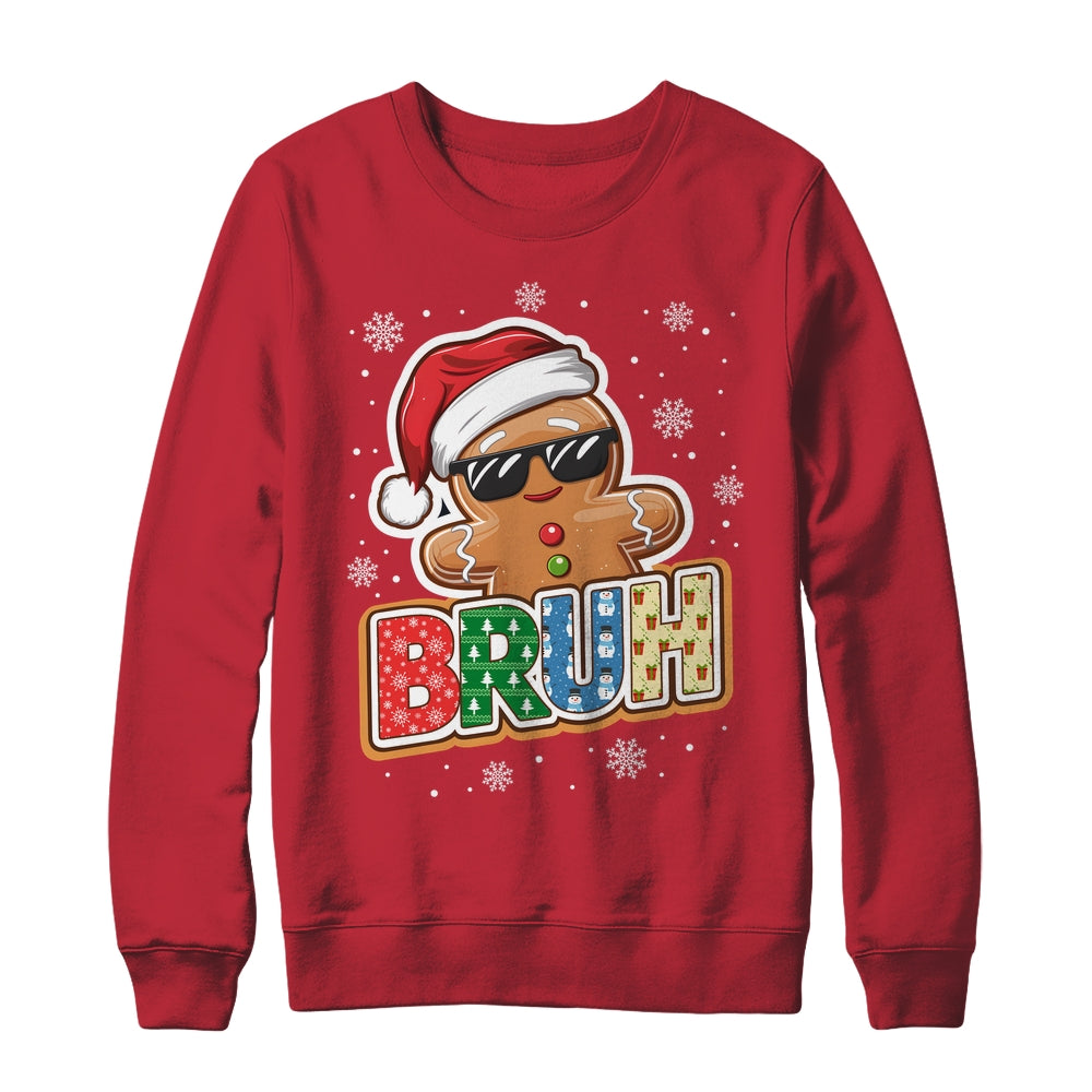 Bruh Funny Christmas Gingerbread Man Teens Boys Kids Shirt & Sweatshirt | teecentury