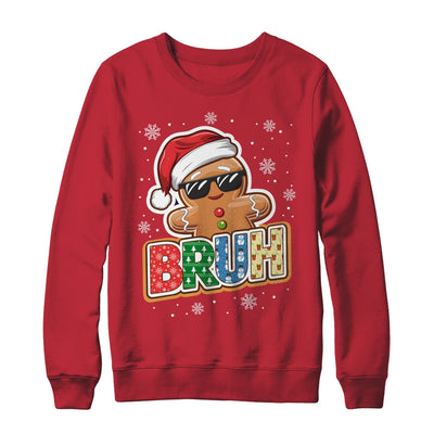 Bruh Funny Christmas Gingerbread Man Teens Boys Kids Shirt & Sweatshirt | teecentury