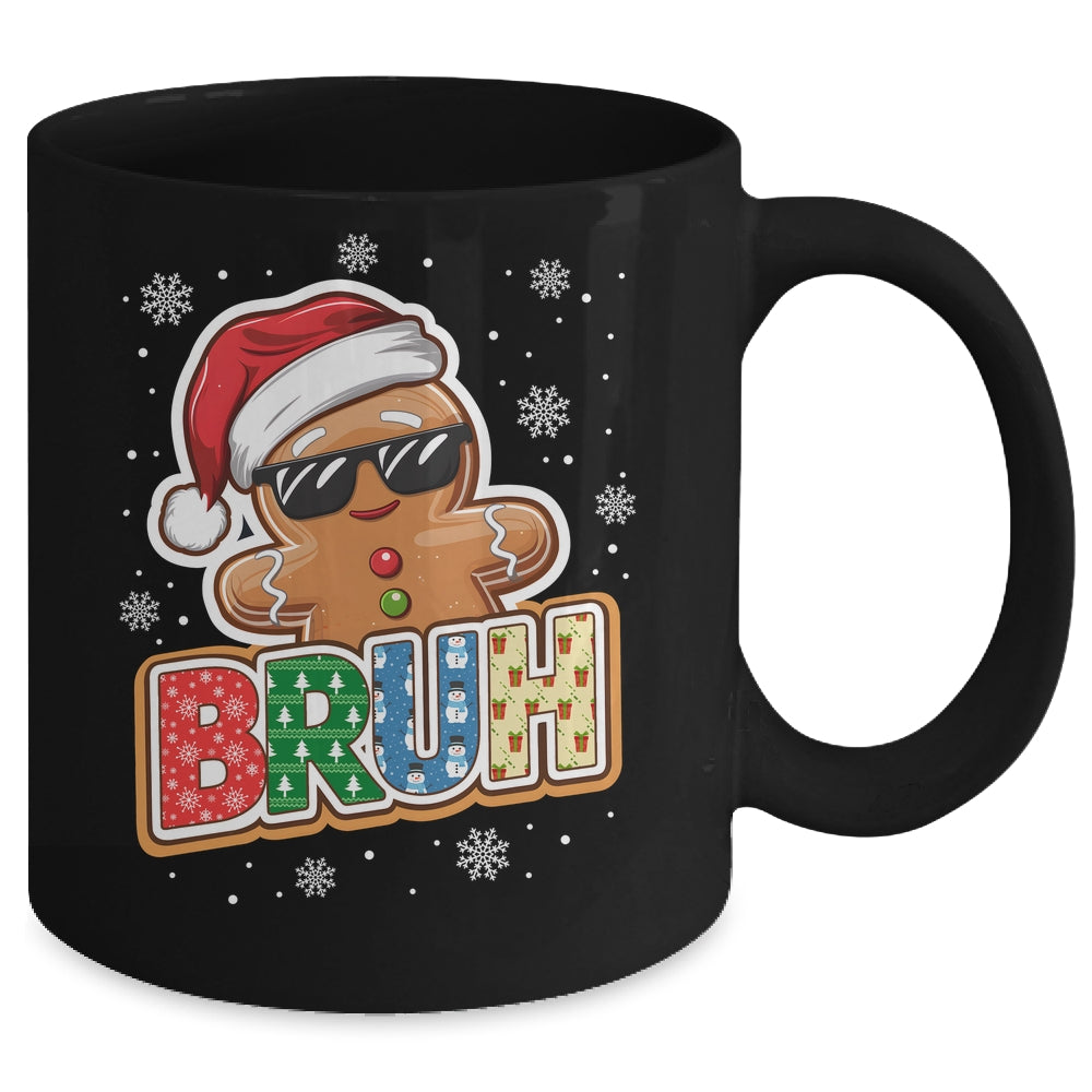 Bruh Funny Christmas Gingerbread Man Teens Boys Kids Mug | teecentury