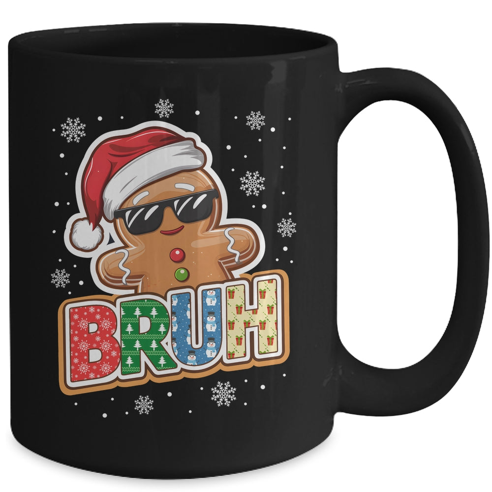 Bruh Funny Christmas Gingerbread Man Teens Boys Kids Mug | teecentury