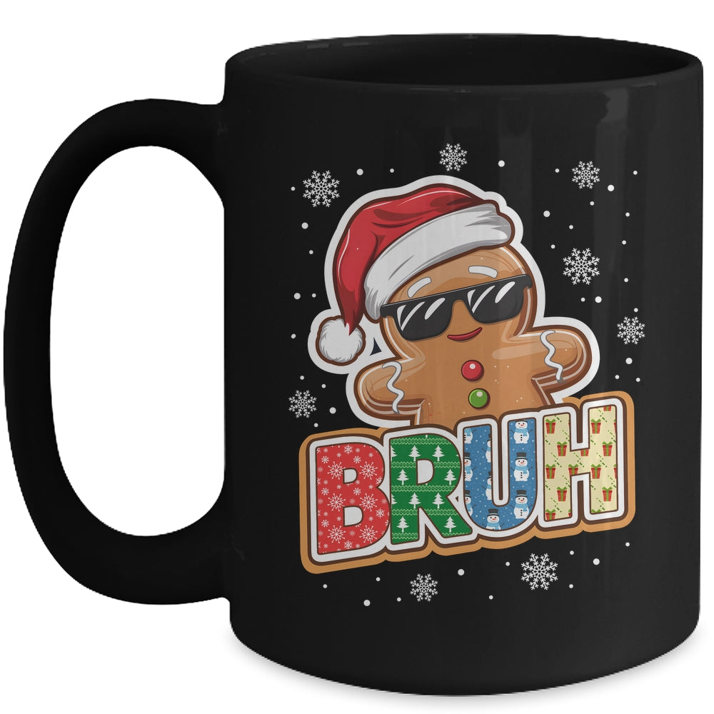 Bruh Funny Christmas Gingerbread Man Teens Boys Kids Mug | teecentury