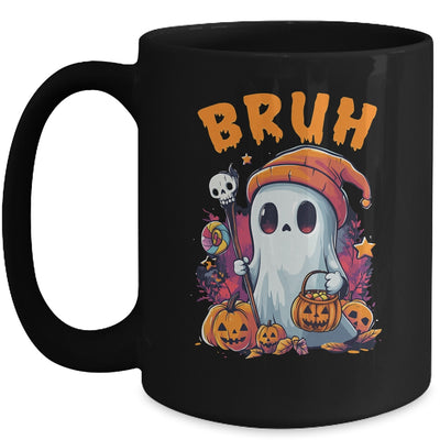 Bruh Ghost Halloween Cute Ghost Trick Or Treat Candy Kids Mug | teecentury