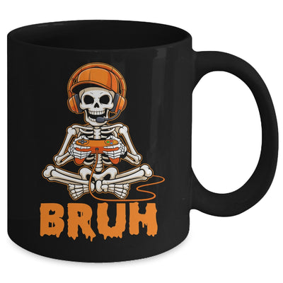 Bruh Halloween Boys Kids Gamer Mens Skeleton Video Gaming Mug | teecentury