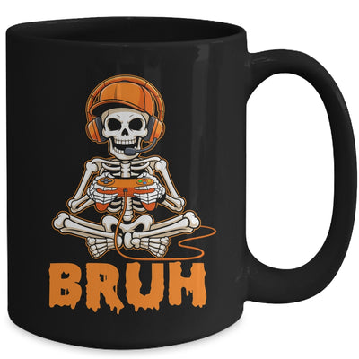 Bruh Halloween Boys Kids Gamer Mens Skeleton Video Gaming Mug | teecentury