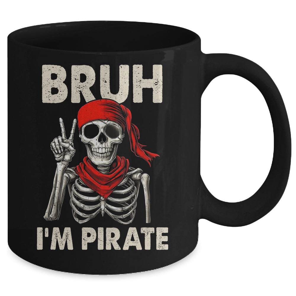 Bruh Im A Pirate Spooky Skeleton Halloween Costumes Men Boys Mug | teecentury