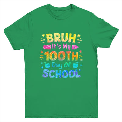 Bruh It's My 100 Days Of School Tie Dye 100th Day Boys Girls Youth Shirt | teecentury