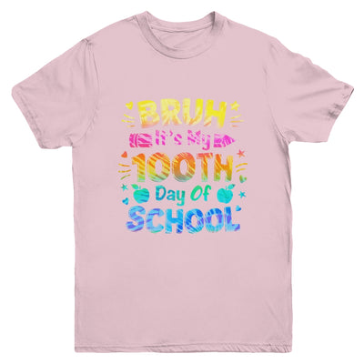 Bruh It's My 100 Days Of School Tie Dye 100th Day Boys Girls Youth Shirt | teecentury