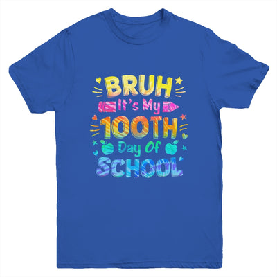 Bruh It's My 100 Days Of School Tie Dye 100th Day Boys Girls Youth Shirt | teecentury