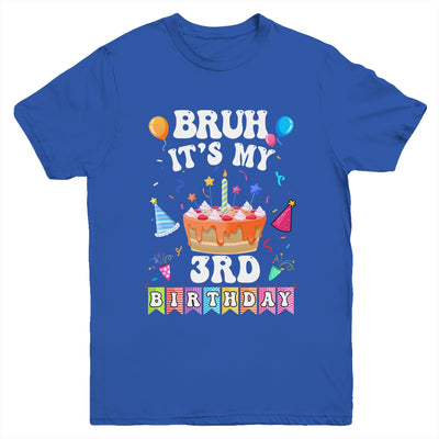 Bruh It's My 3rd Birthday Cake 3 Year Old Birthday Funny Youth Shirt | teecentury