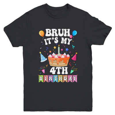 Bruh It's My 4th Birthday Cake 4 Year Old Birthday Funny Youth Shirt | teecentury