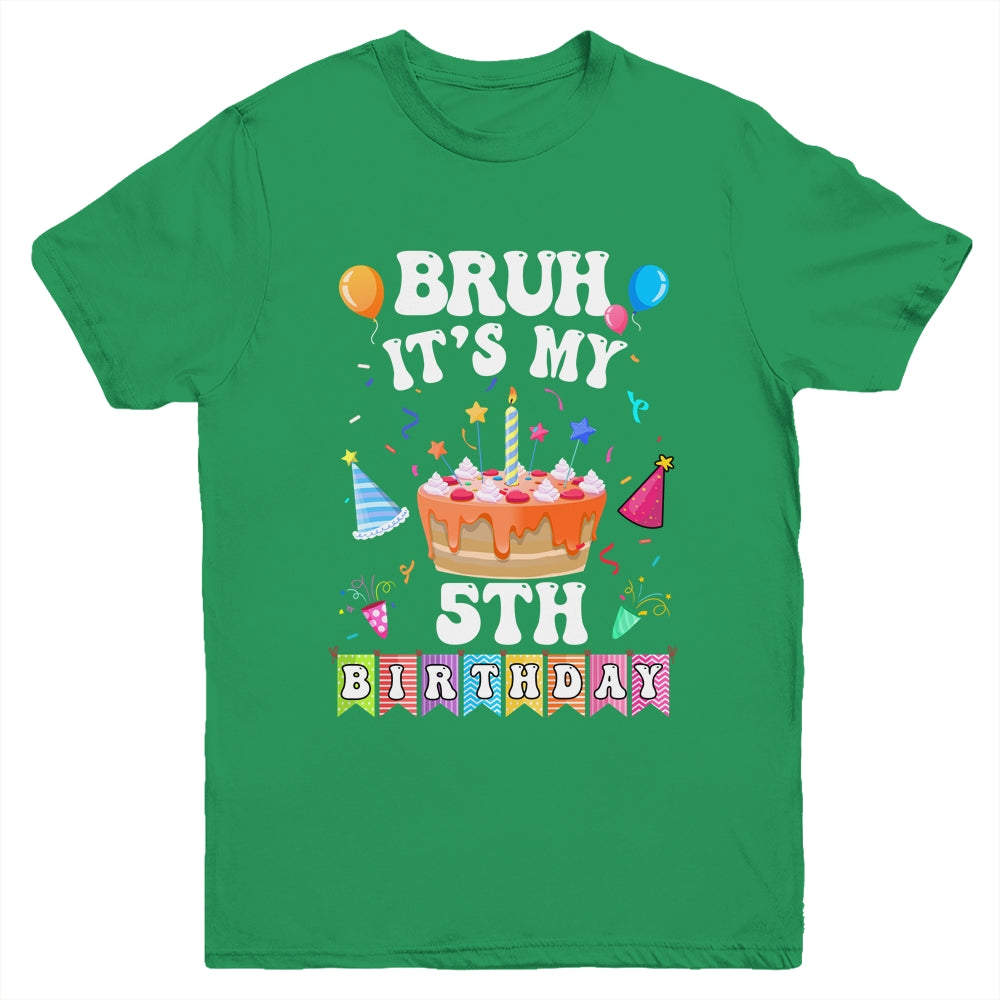 Bruh It's My 5th Birthday Cake 5 Year Old Birthday Funny Youth Shirt | teecentury