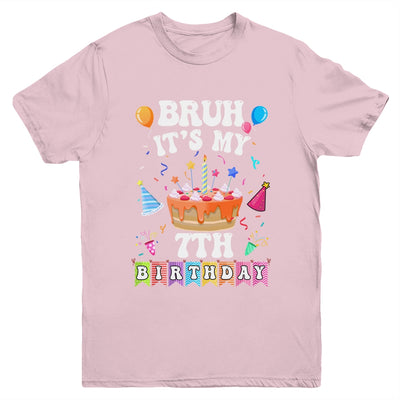Bruh It's My 7th Birthday Cake 7 Year Old Birthday Funny Youth Shirt | teecentury