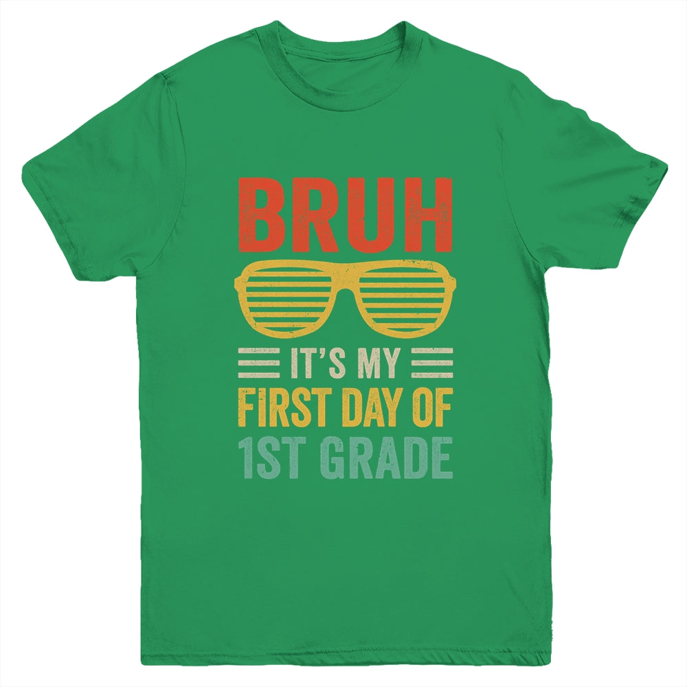 Bruh It's My First Day Of 1st Grade Funny Back To School Boy Youth Shirt | teecentury