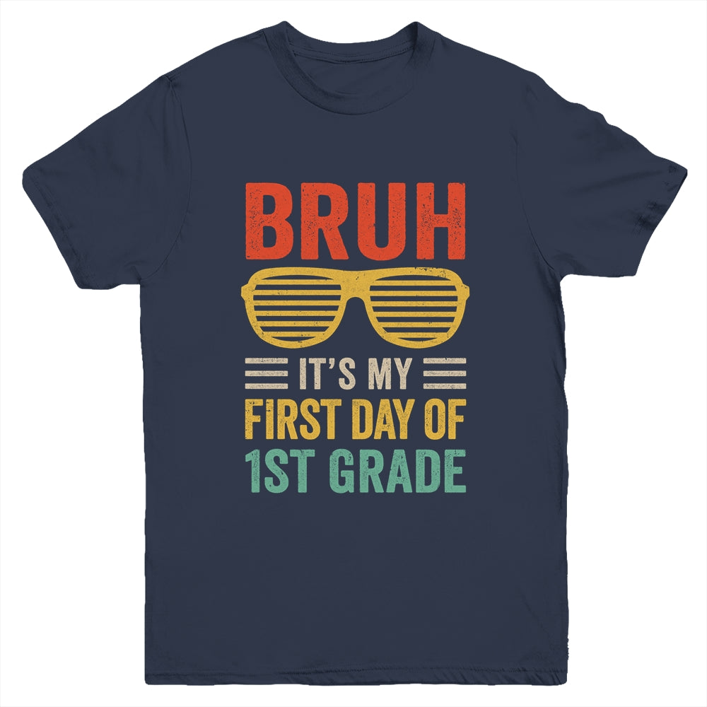 Bruh It's My First Day Of 1st Grade Funny Back To School Boy Youth Shirt | teecentury