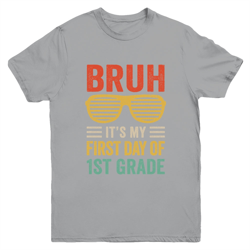 Bruh It's My First Day Of 1st Grade Funny Back To School Boy Youth Shirt | teecentury