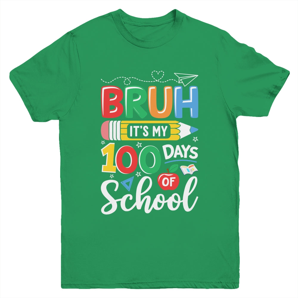 Bruh Its My 100 Days Of School 100th Day Of School Kids Boy Youth Shirt | teecentury