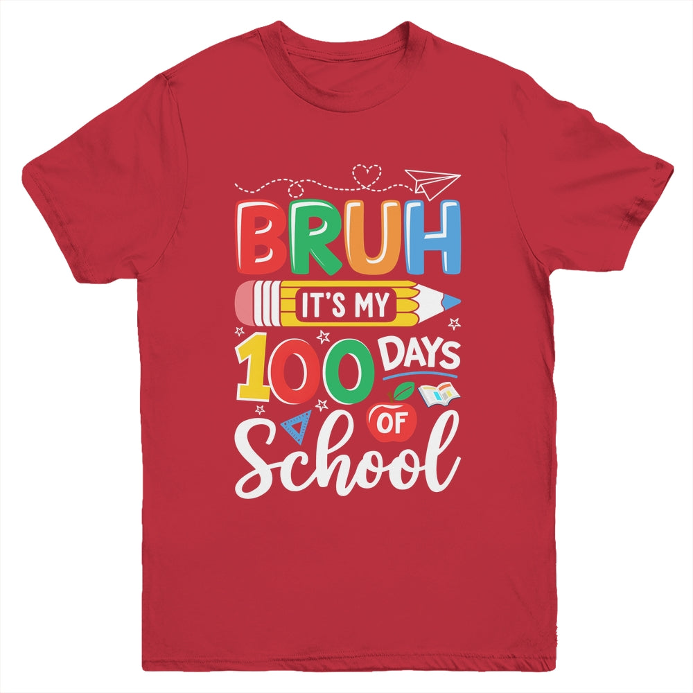 Bruh Its My 100 Days Of School 100th Day Of School Kids Boy Youth Shirt | teecentury