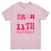 Bruh Its My 11th Birthday Pink 11 Year Old Coquette Groovy Youth Shirt | teecentury