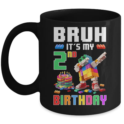 Bruh Its My 2nd Birthday Master Builder Dabbing Block Brick Mug | teecentury