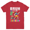 Bruh Its My 2nd Birthday Master Builder Dabbing Block Brick Youth Shirt | teecentury