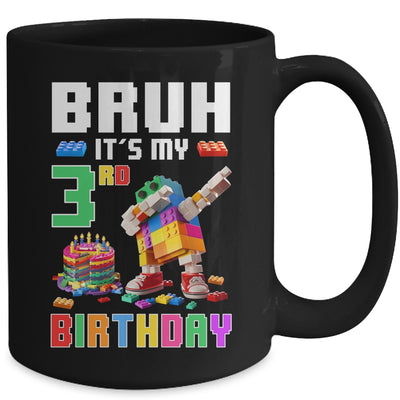 Bruh Its My 3rd Birthday Master Builder Dabbing Block Brick Mug | teecentury