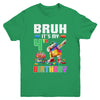 Bruh Its My 4th Birthday Master Builder Dabbing Block Brick Youth Shirt | teecentury