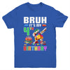 Bruh Its My 4th Birthday Master Builder Dabbing Block Brick Youth Shirt | teecentury