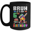 Bruh Its My 6th Birthday Master Builder Dabbing Block Brick Mug | teecentury