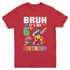 Bruh Its My 6th Birthday Master Builder Dabbing Block Brick Youth Shirt | teecentury