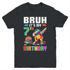 Bruh Its My 7th Birthday Master Builder Dabbing Block Brick Youth Shirt | teecentury