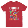 Bruh Its My 7th Birthday Master Builder Dabbing Block Brick Youth Shirt | teecentury
