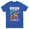 Bruh Its My 7th Birthday Master Builder Dabbing Block Brick Youth Shirt | teecentury